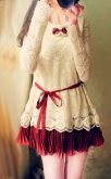 Vestido Lace Splicing Chiffon
