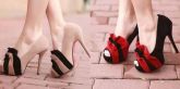 Sapato Peep Toe Ribbon