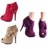 Sapato peep Toe Bow-Tie